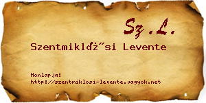Szentmiklósi Levente névjegykártya